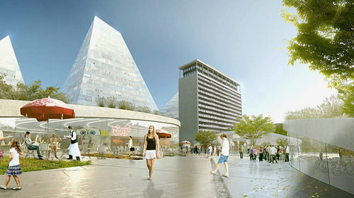 Bjaerke-Ingels Group proposal: Three pyramids