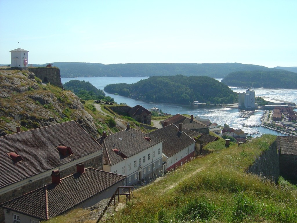 Fredriksten fortress with view of Halden beneath