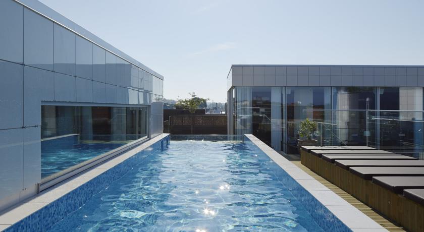 The pool area